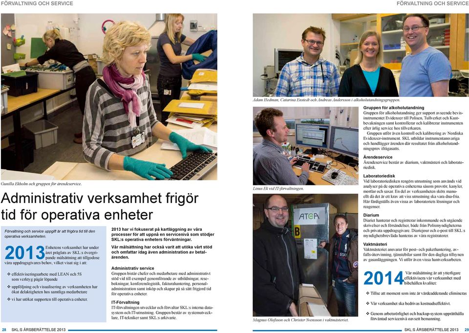 efter årlig service hos tillverkaren. Gruppen utför även kontroll och kalibrering av Nordiska Evidenzer-instrument.