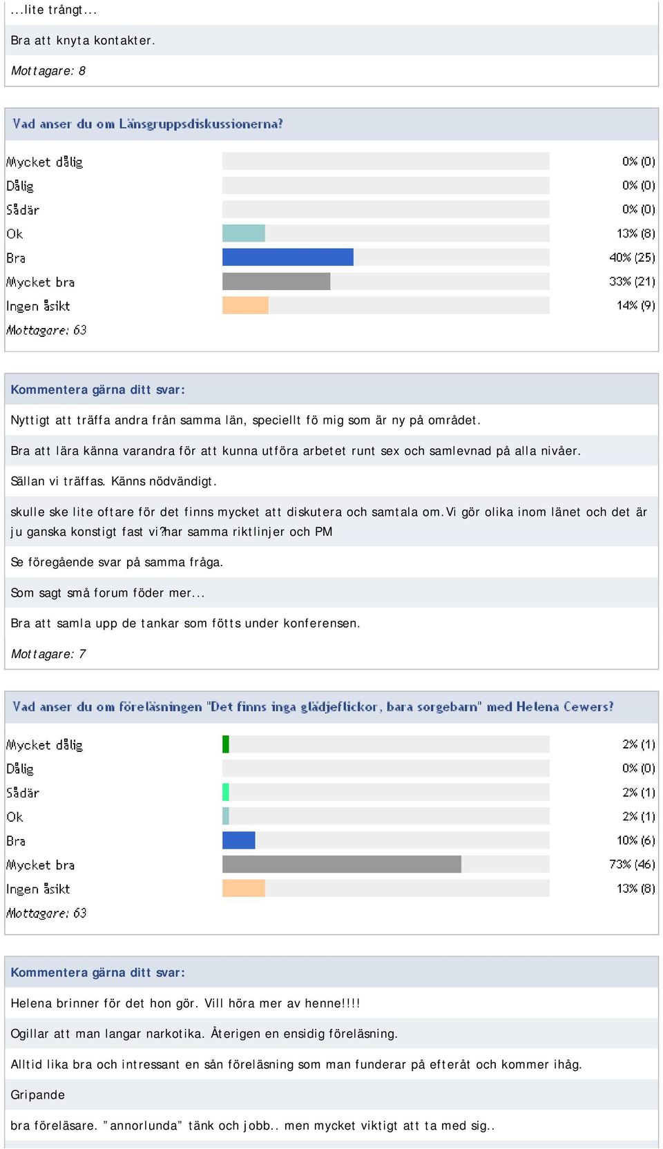 skulle ske lite oftare för det finns mycket att diskutera och samtala om.vi gör olika inom länet och det är ju ganska konstigt fast vi?har samma riktlinjer och PM Se föregående svar på samma fråga.