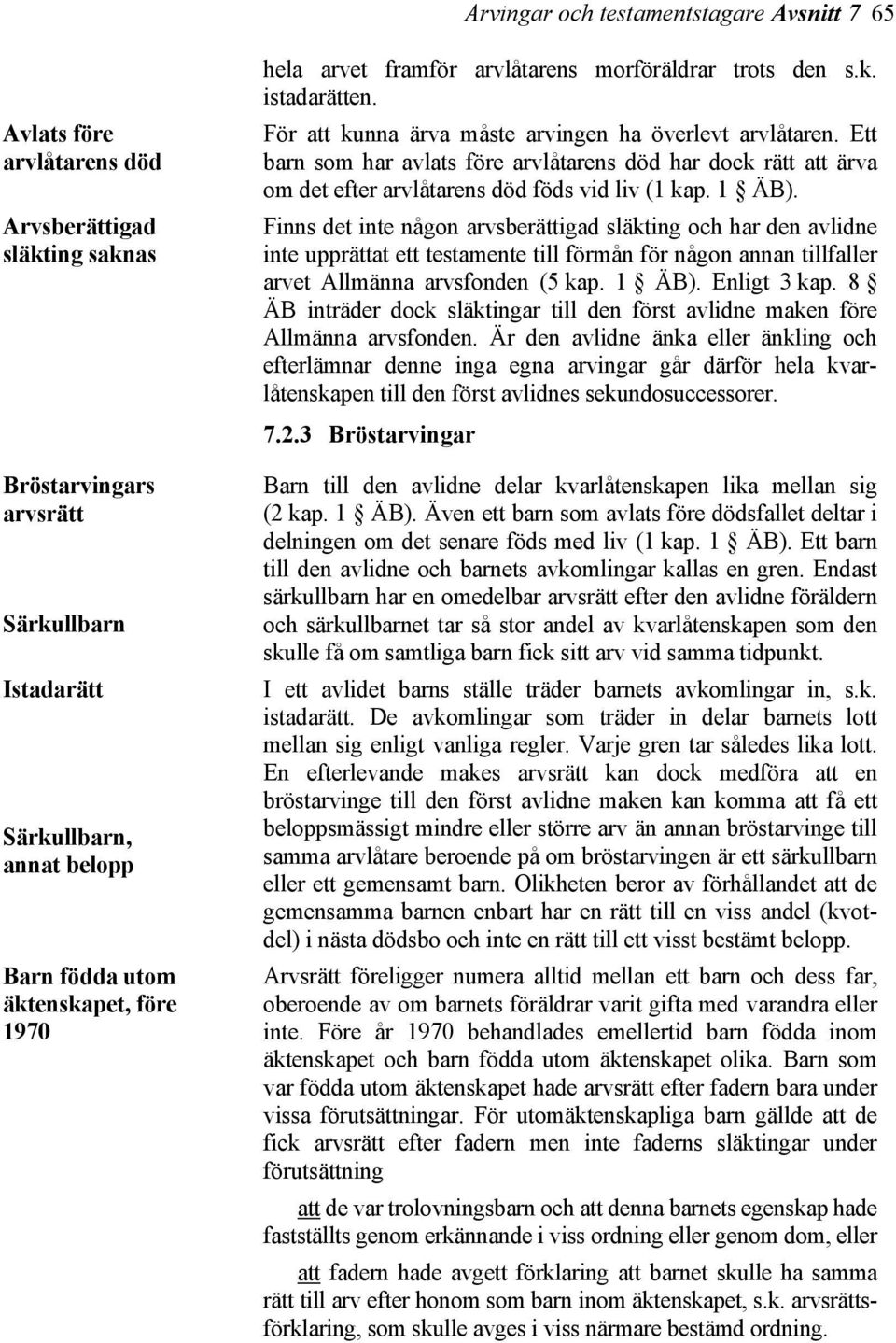 Ett barn som har avlats före arvlåtarens död har dock rätt att ärva om det efter arvlåtarens död föds vid liv (1 kap. 1 ÄB).