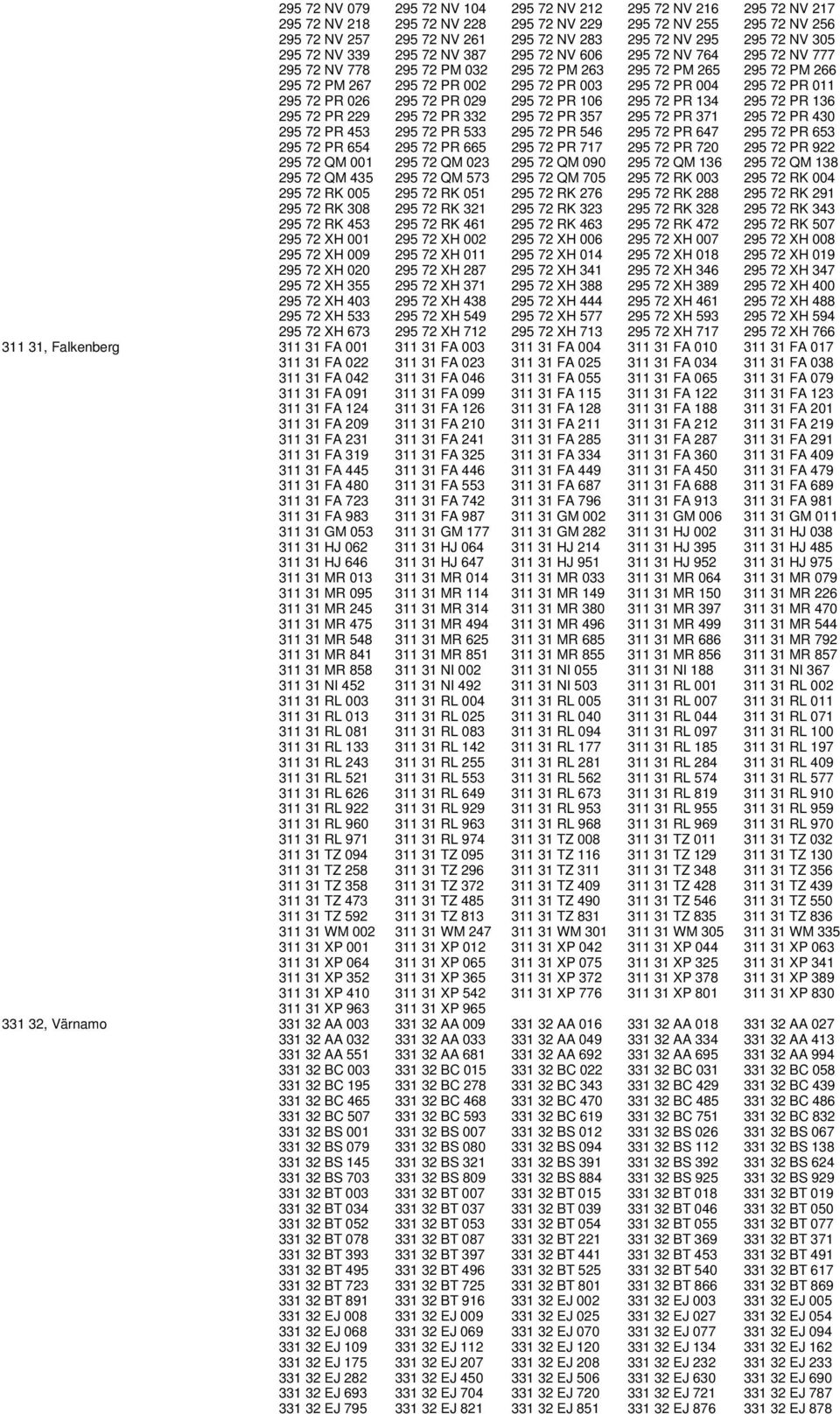 PR 004 295 72 PR 011 295 72 PR 026 295 72 PR 029 295 72 PR 106 295 72 PR 134 295 72 PR 136 295 72 PR 229 295 72 PR 332 295 72 PR 357 295 72 PR 371 295 72 PR 430 295 72 PR 453 295 72 PR 533 295 72 PR