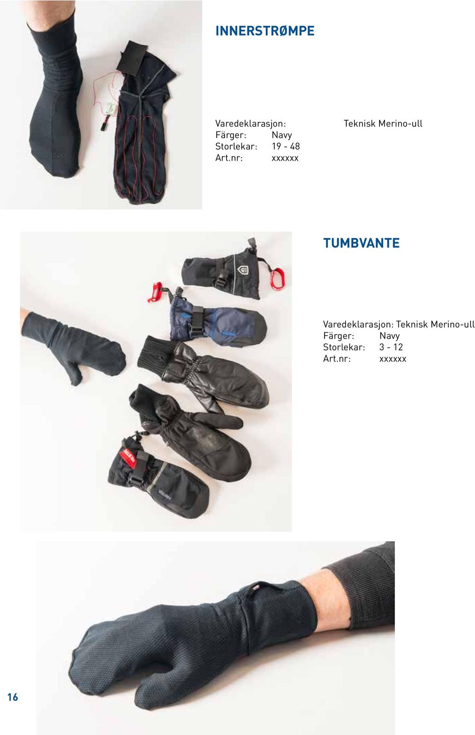 nr: xxxxxx Teknisk Merino-ull TUMBVANTE