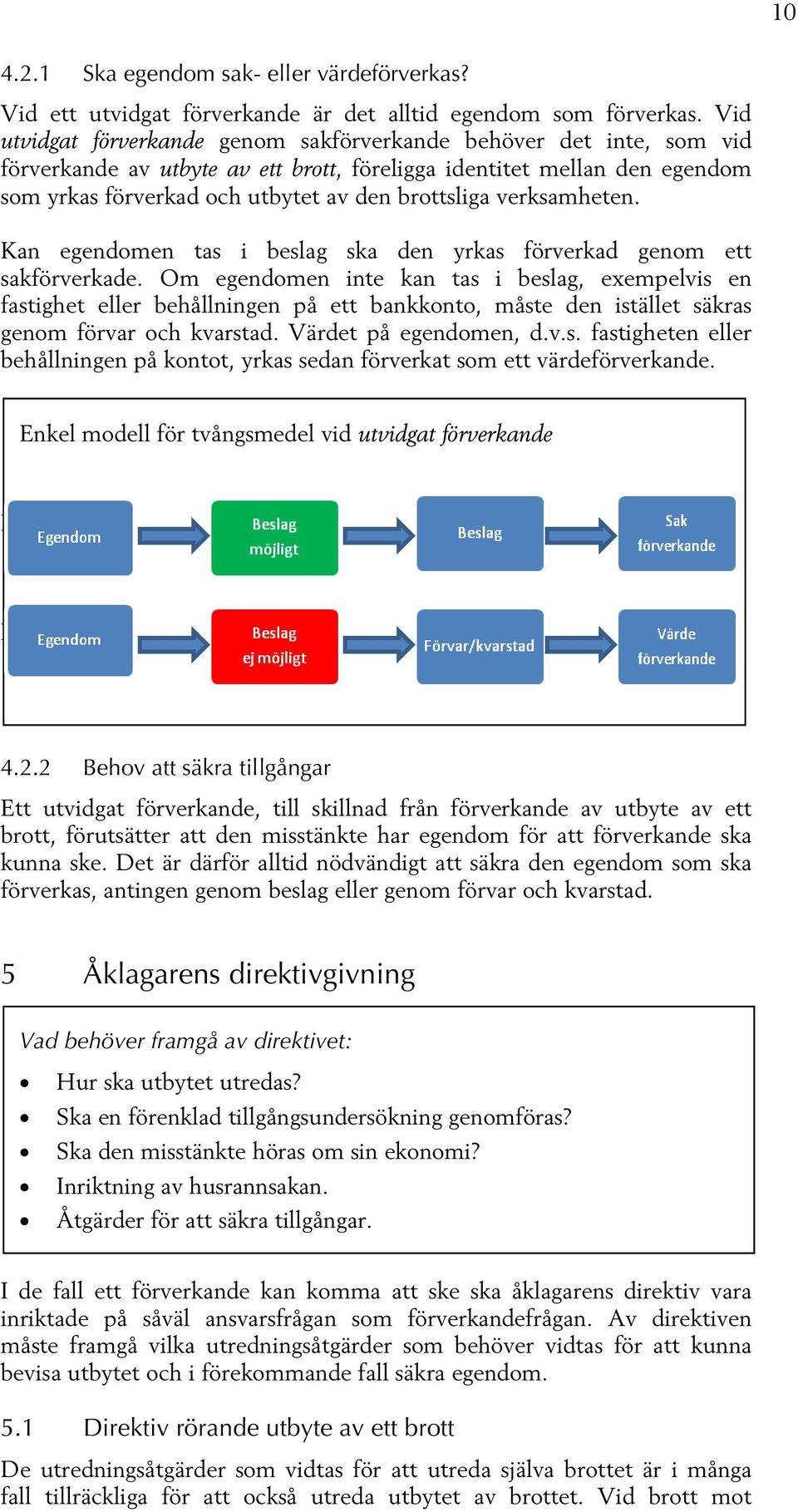 verksamheten. Kan egendomen tas i beslag ska den yrkas förverkad genom ett sakförverkade.
