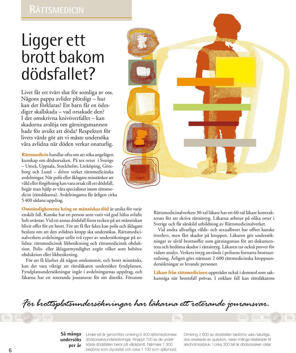 Respekten för livets värde gör att vi måste undersöka våra avlidna när döden verkar onaturlig. Rättsmedicin handlar ofta om att söka angelägen kunskap om dödsorsaken.