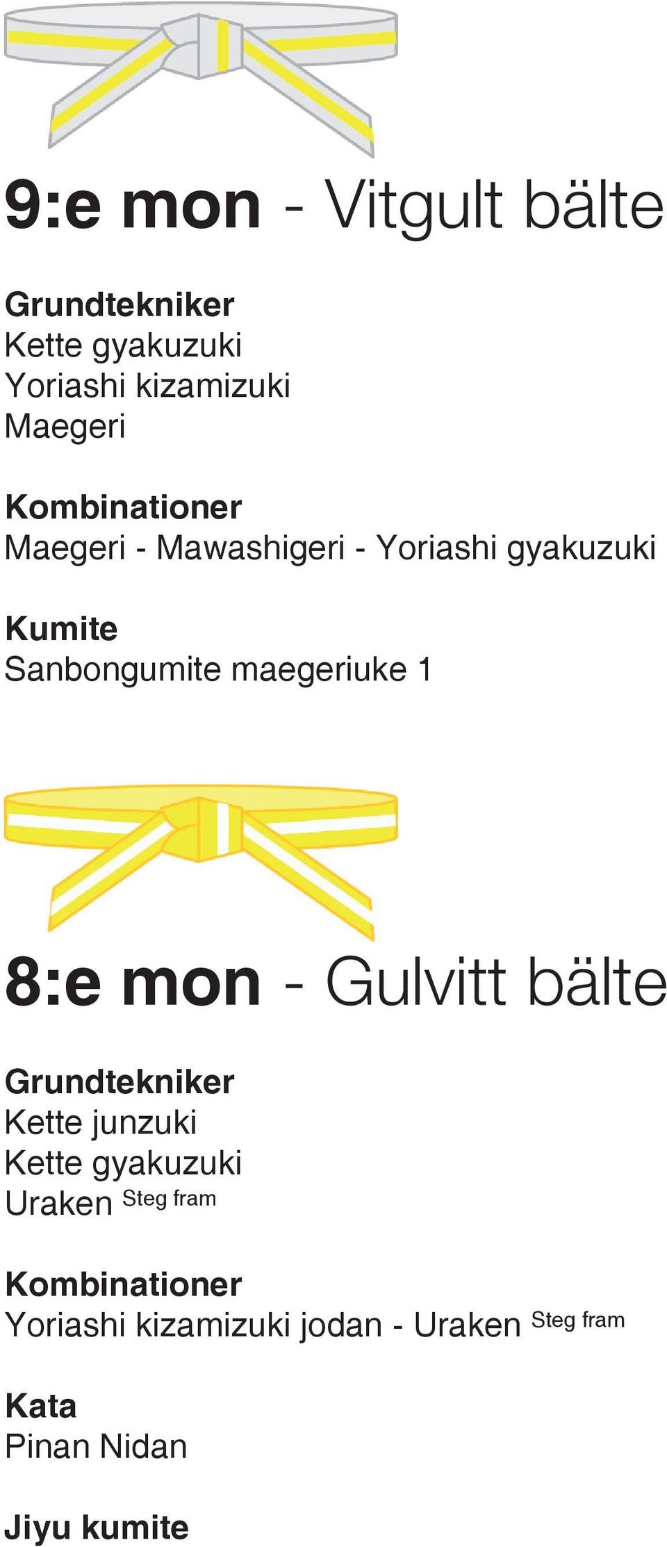 maegeriuke 1 8:e mon - Gulvitt bälte Kette junzuki Kette