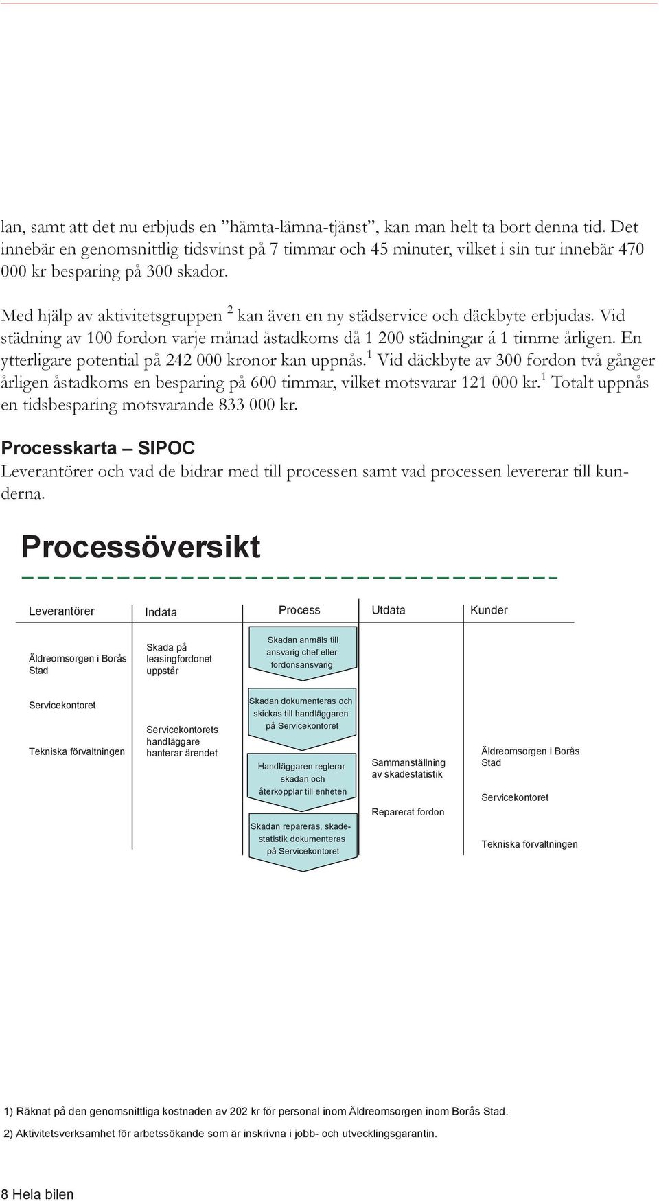 Med hjälp av aktivitetsgruppen 2 kan även en ny städservice och däckbyte erbjudas. Vid städning av 100 fordon varje månad åstadkoms då 1 200 städningar á 1 timme årligen.