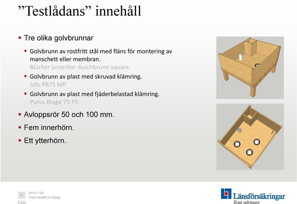 Golvbrunn av plast med skruvad klämring. Jafo PB75 MP.