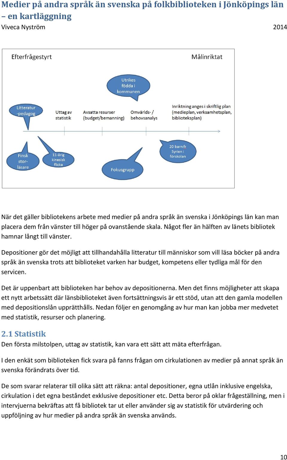 Depositioner gör det möjligt att tillhandahålla litteratur till människor som vill läsa böcker på andra språk än svenska trots att biblioteket varken har budget, kompetens eller tydliga mål för den