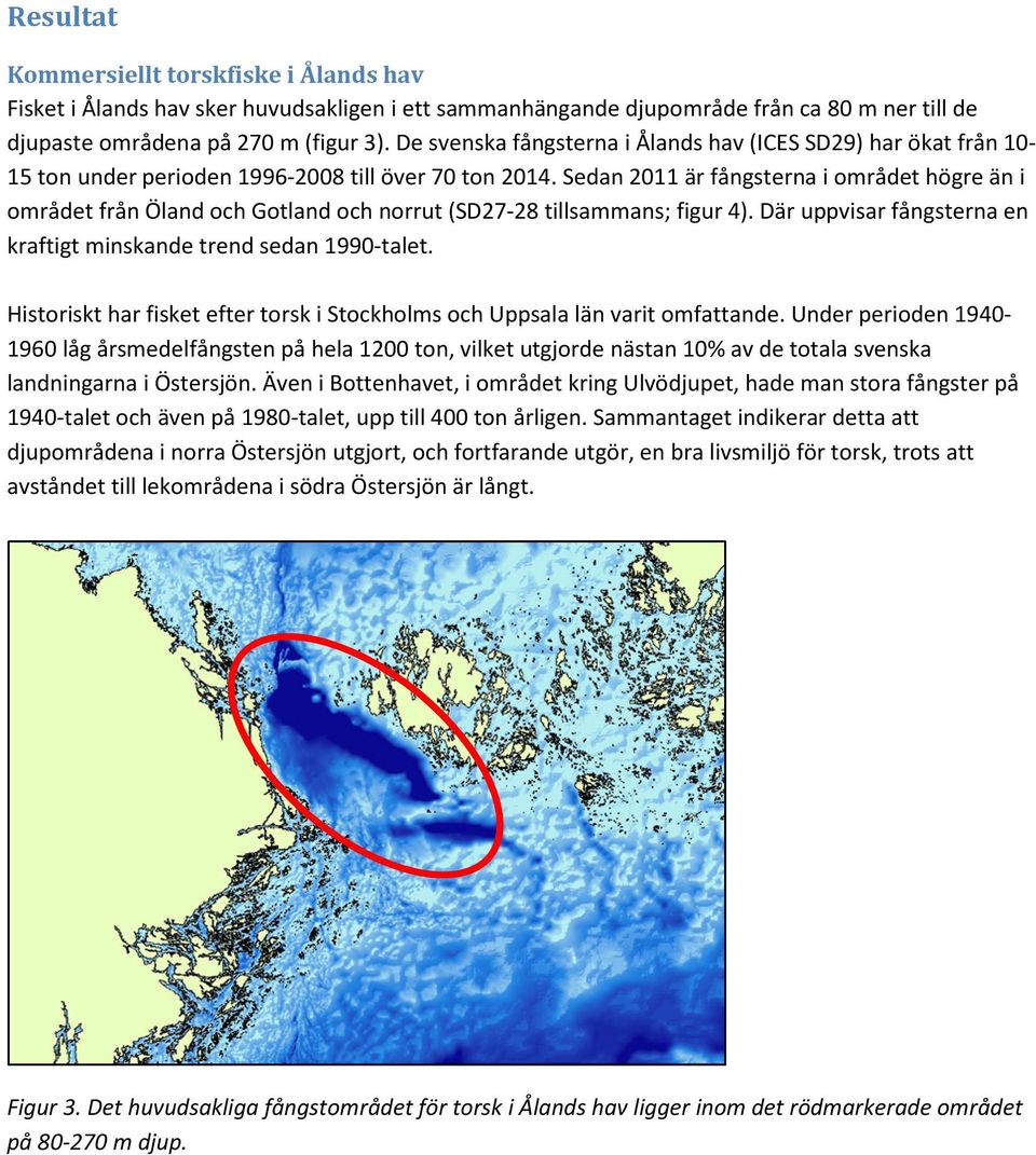 Sedan 2011 är fångsterna i området högre än i området från Öland och Gotland och norrut (SD27-28 tillsammans; figur 4). Där uppvisar fångsterna en kraftigt minskande trend sedan 1990-talet.