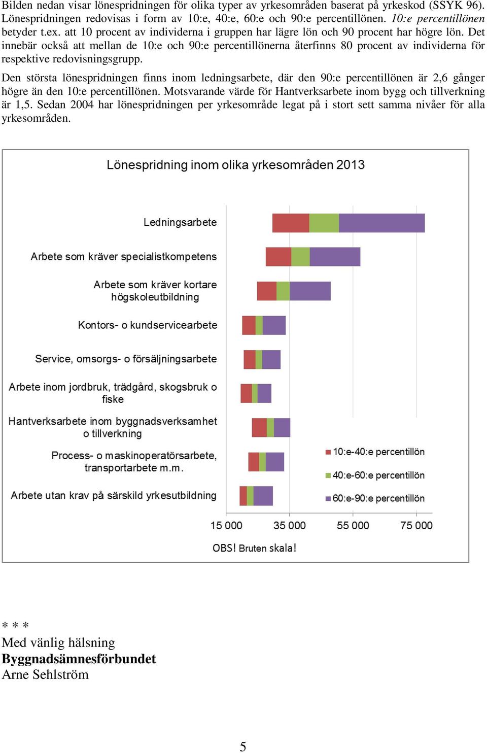 Det innebär också att mellan de 10:e och 90:e percentillönerna återfinns 80 procent av individerna för respektive redovisningsgrupp.
