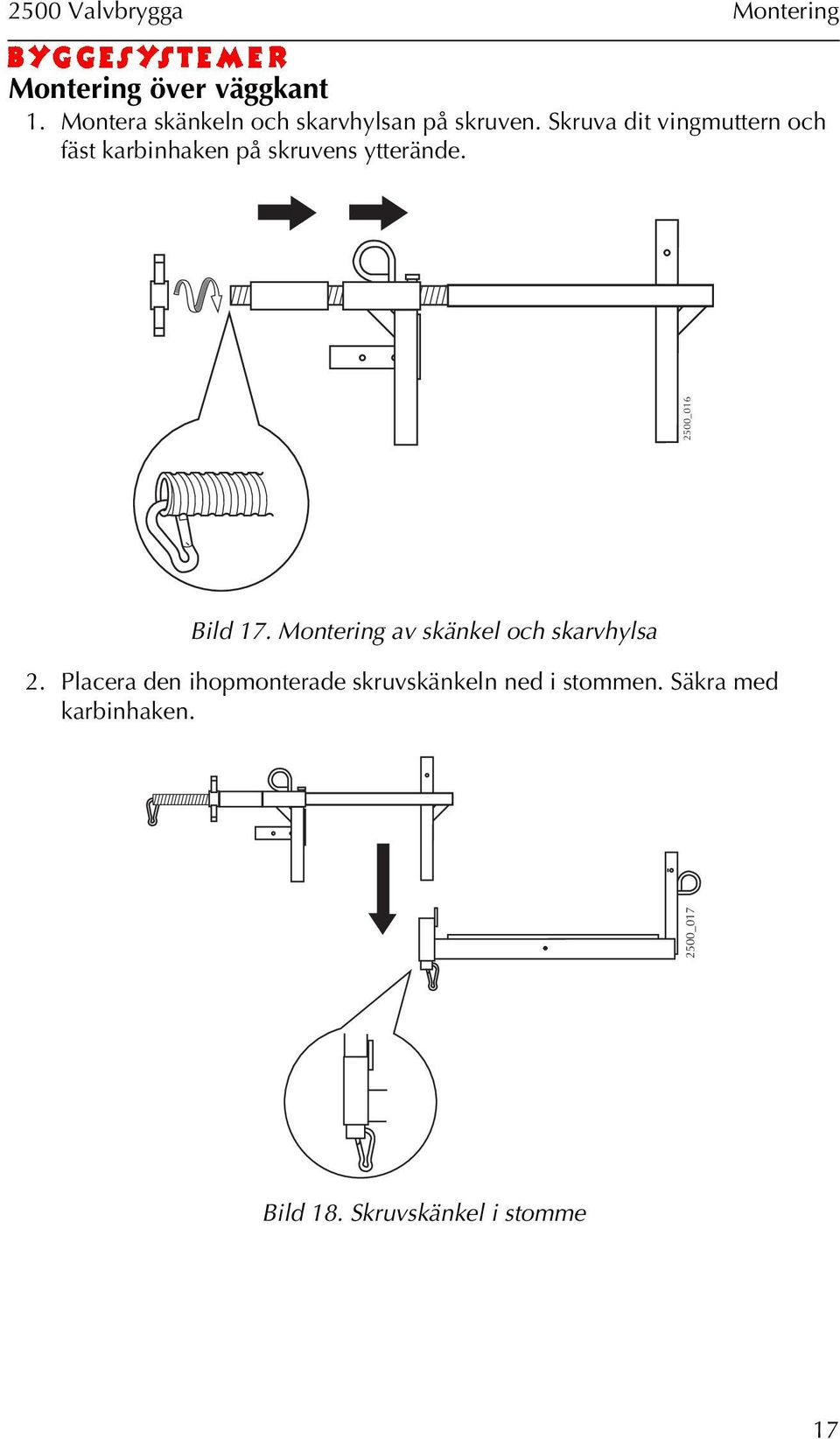 Montering av skänkel och skarvhylsa 2.