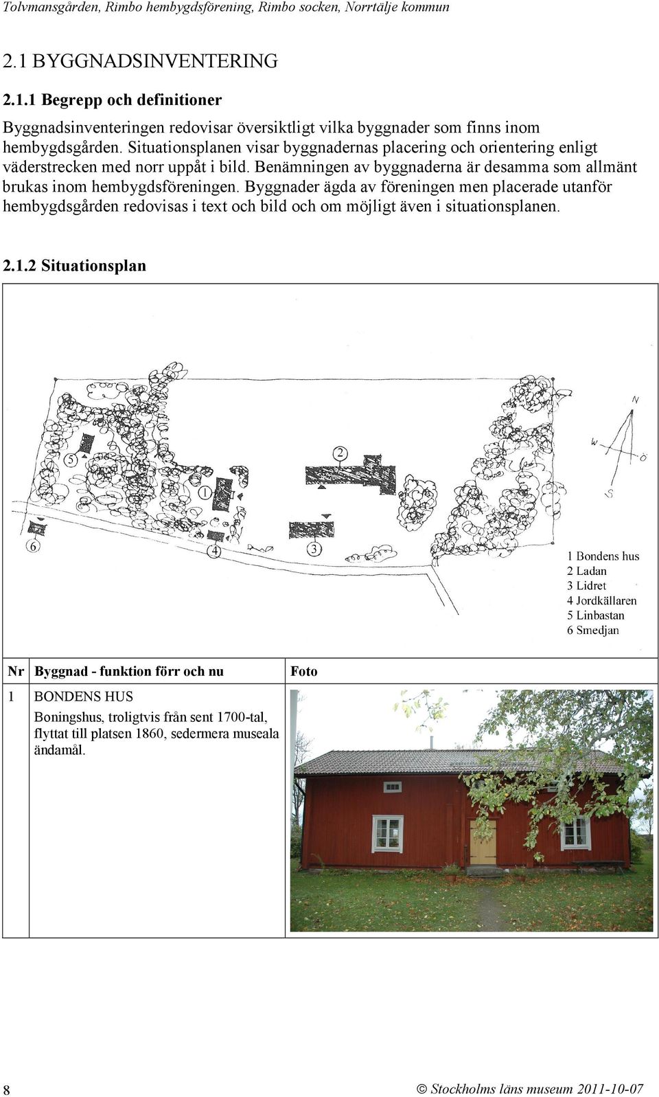 Situationsplanen visar byggnadernas placering och orientering enligt väderstrecken med norr uppåt i bild.