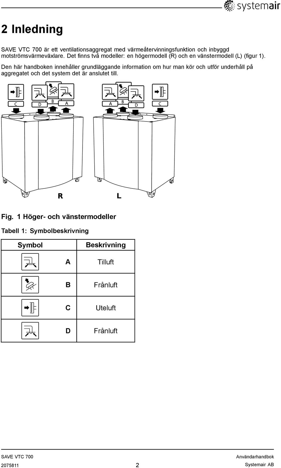 Den här handboken innehåller grundläggande information om hur man kör och utför underhåll på aggregatet och det system det