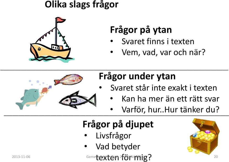 Frågor under ytan Svaret står inte exakt i texten Kan ha mer