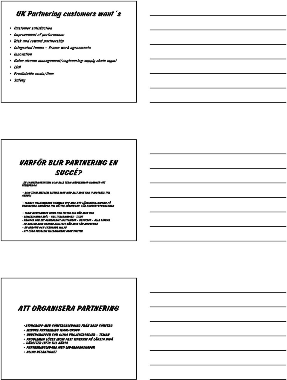 EN SAMVERKANSFORM SOM ALLA TEAM MEDLEMMAR KOMMER ATT FÖREDRAGA SOM TEAM MEDLEM BIDRAR MAN MED ALLT MAN KAN (I MOTSATS TILL ANBUD) TEAMET TILLSAMMANS KOMMER UPP MED NYA LÖSNINGAR/BIDRAR PÅ VARANDRAS
