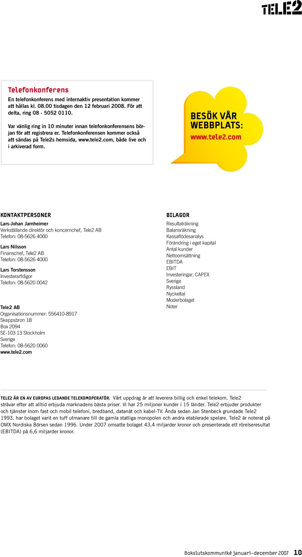 besök vår webbplats: www.tele2.