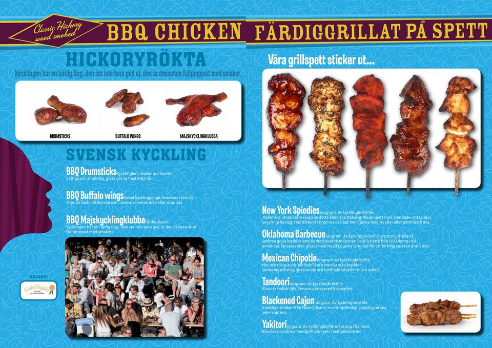 RÅVARA: BBQ Buffalo wingsdelad kycklingvinge, levereras i lösvikt. Populär både på festival och i baren, serveras med eller utan sås. BBQ MajskycklingklubbaFärdigglazad.