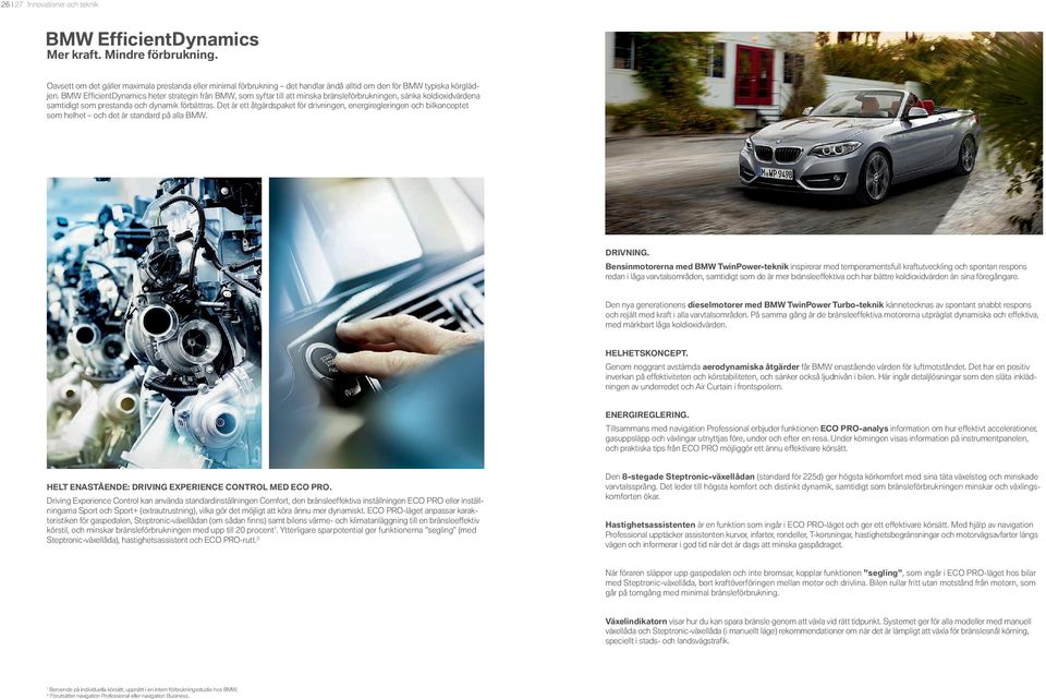 BMW EfficientDynamics heter strategin från BMW, som syftar till att minska bränsleförbrukningen, sänka koldioxidvärdena samtidigt som prestanda och dynamik förbättras.