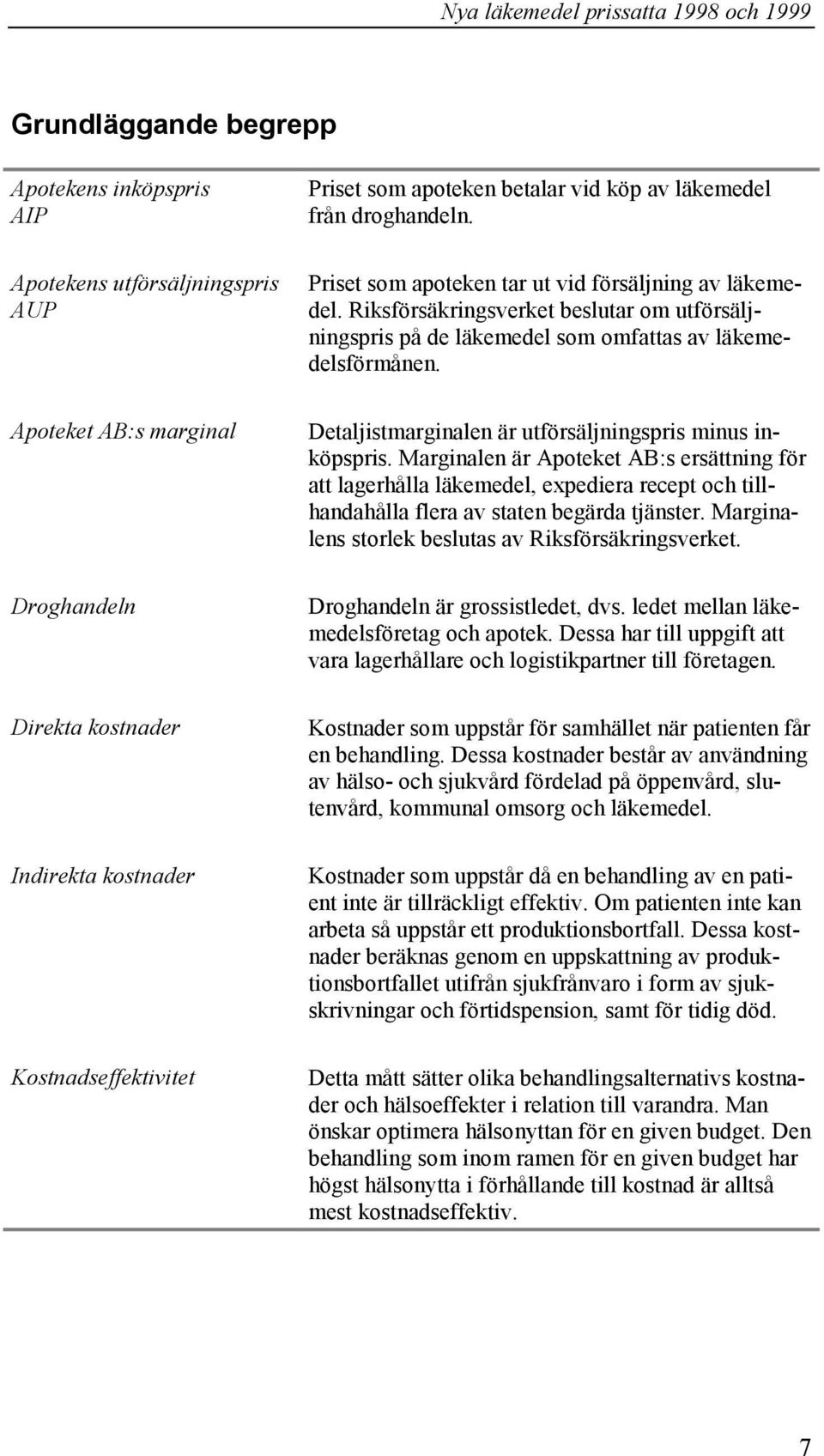Riksförsäkringsverket beslutar om utförsäljningspris på de läkemedel som omfattas av läkemedelsförmånen. Detaljistmarginalen är utförsäljningspris minus inköpspris.