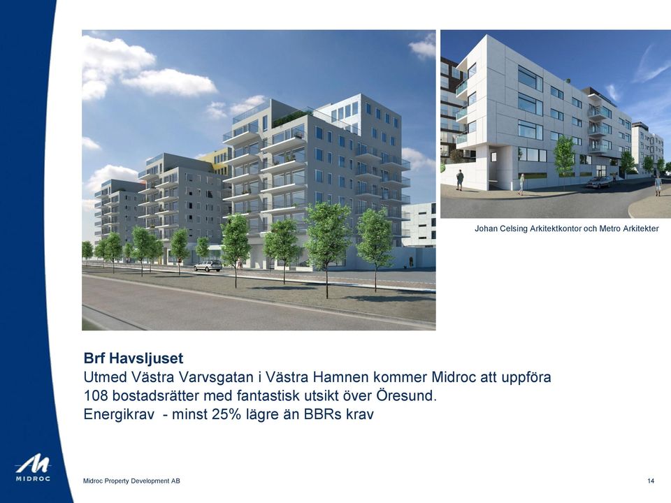 uppföra 108 bostadsrätter med fantastisk utsikt över Öresund.