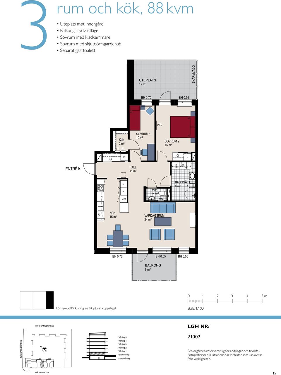 VARDASRUM 24 m² SÄRMVÄ SÄRMVÄ BH 0,70 SÄRMVÄ SÄRMVÄ 1 10 10 m² m² WC VARDASRUM 24 24 m² m² BH 0,55 BAO m² 15 SOVRUM m² 2 m² BH 0,55 BAO BAO ör symbolförklaring, se flik på sista uppslaget SAA 1:100