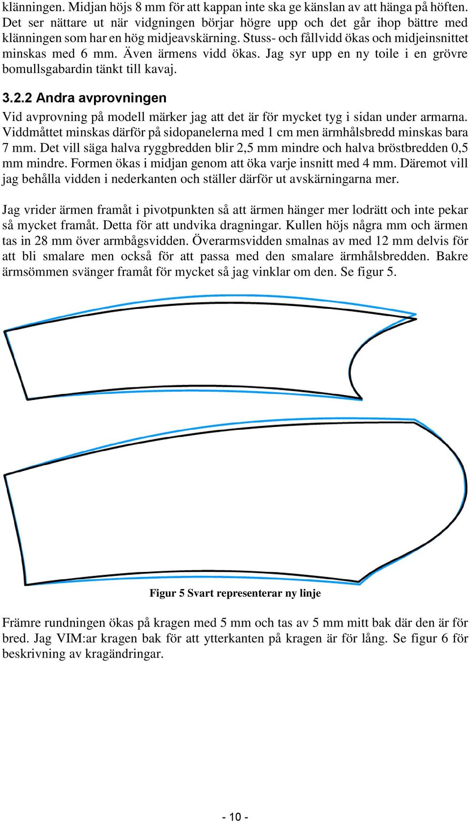 Även ärmens vidd ökas. Jag syr upp en ny toile i en grövre bomullsgabardin tänkt till kavaj. 3.2.