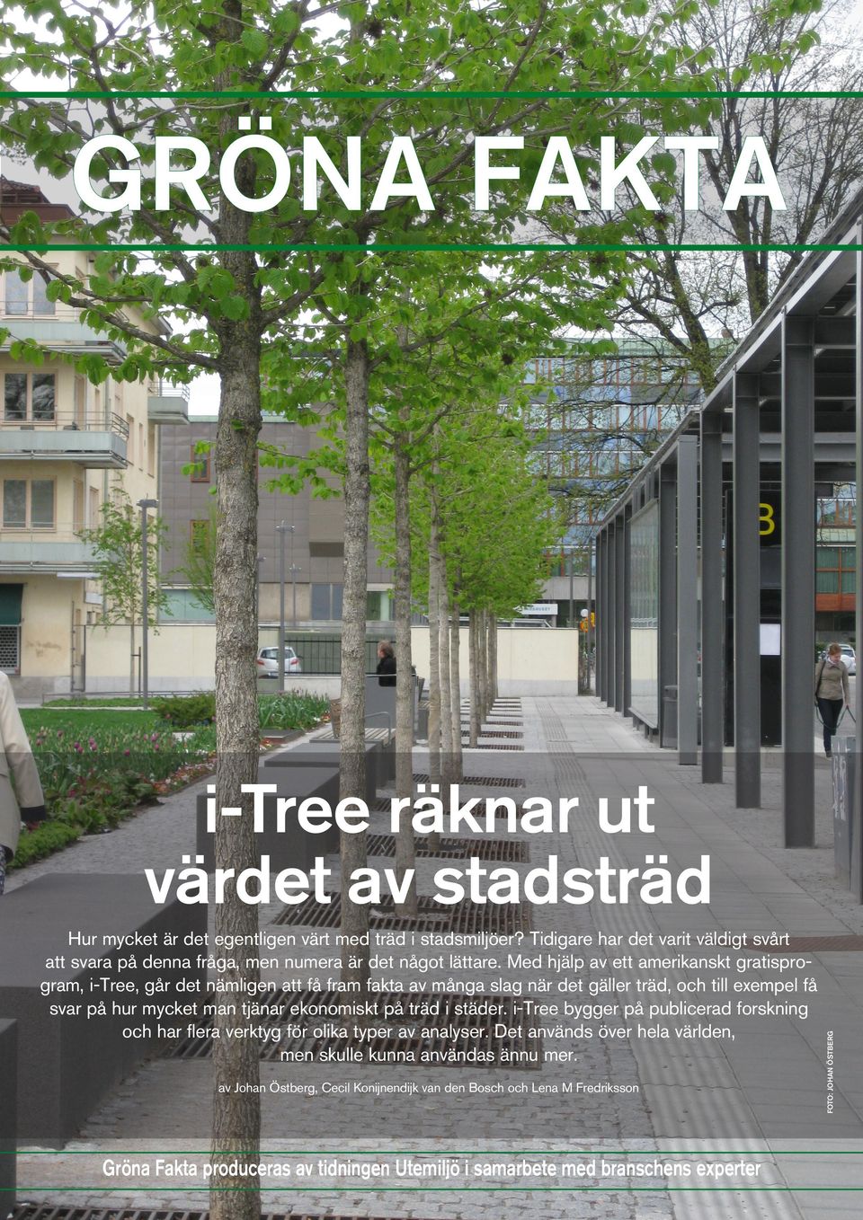 på träd i städer. i-tree bygger på publicerad forskning och har flera verktyg för olika typer av analyser. Det används över hela världen, men skulle kunna användas ännu mer.