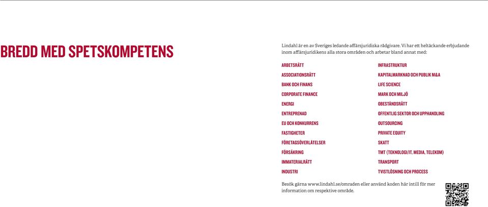 Energi Entreprenad EU och konkurrens Fastigheter företagsöverlåtelser Försäkring immaterialrätt Industri Infrastruktur Kapitalmarknad och publik M&A Life science Mark och