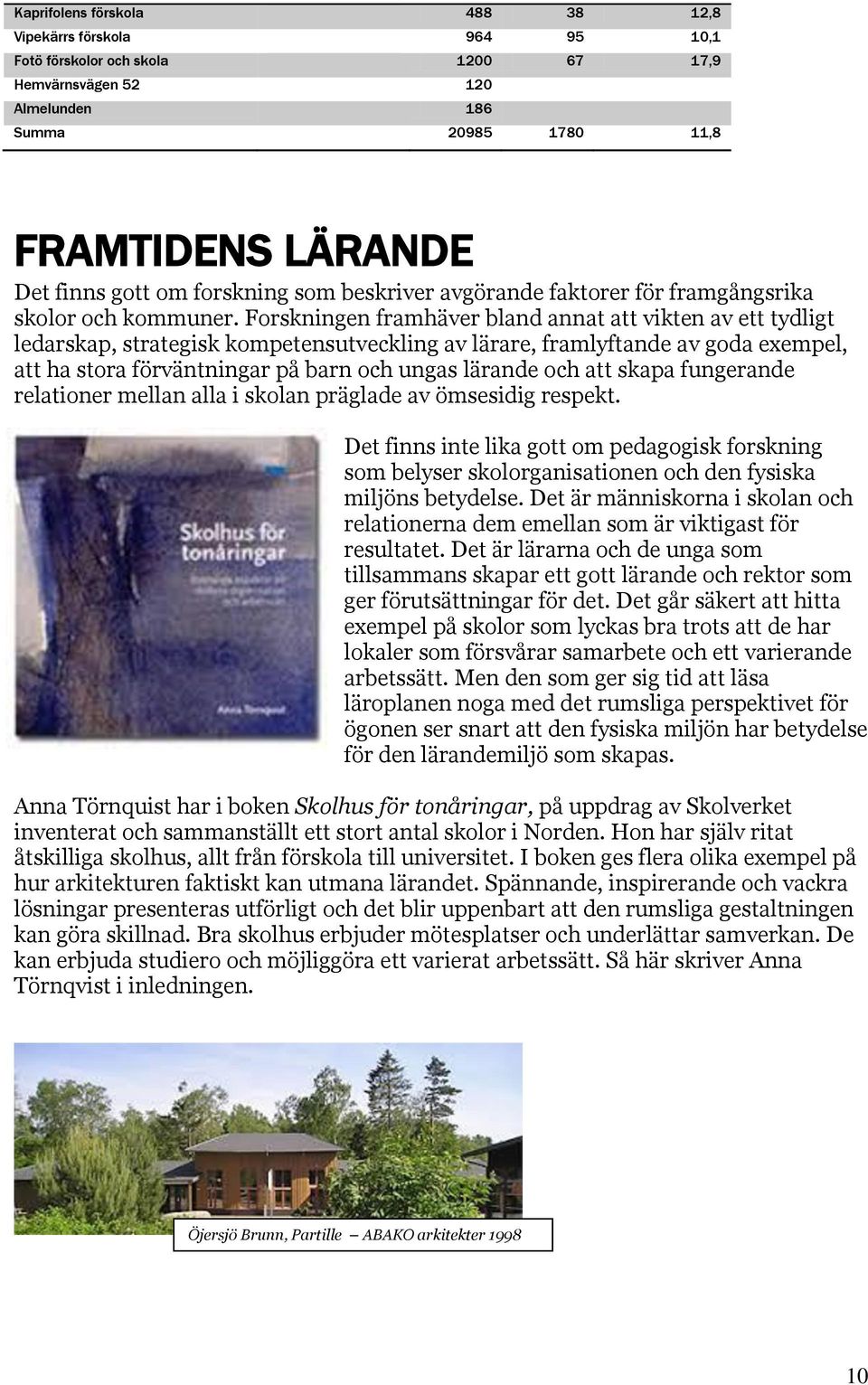 Forskningen framhäver bland annat att vikten av ett tydligt ledarskap, strategisk kompetensutveckling av lärare, framlyftande av goda exempel, att ha stora förväntningar på barn och ungas lärande och
