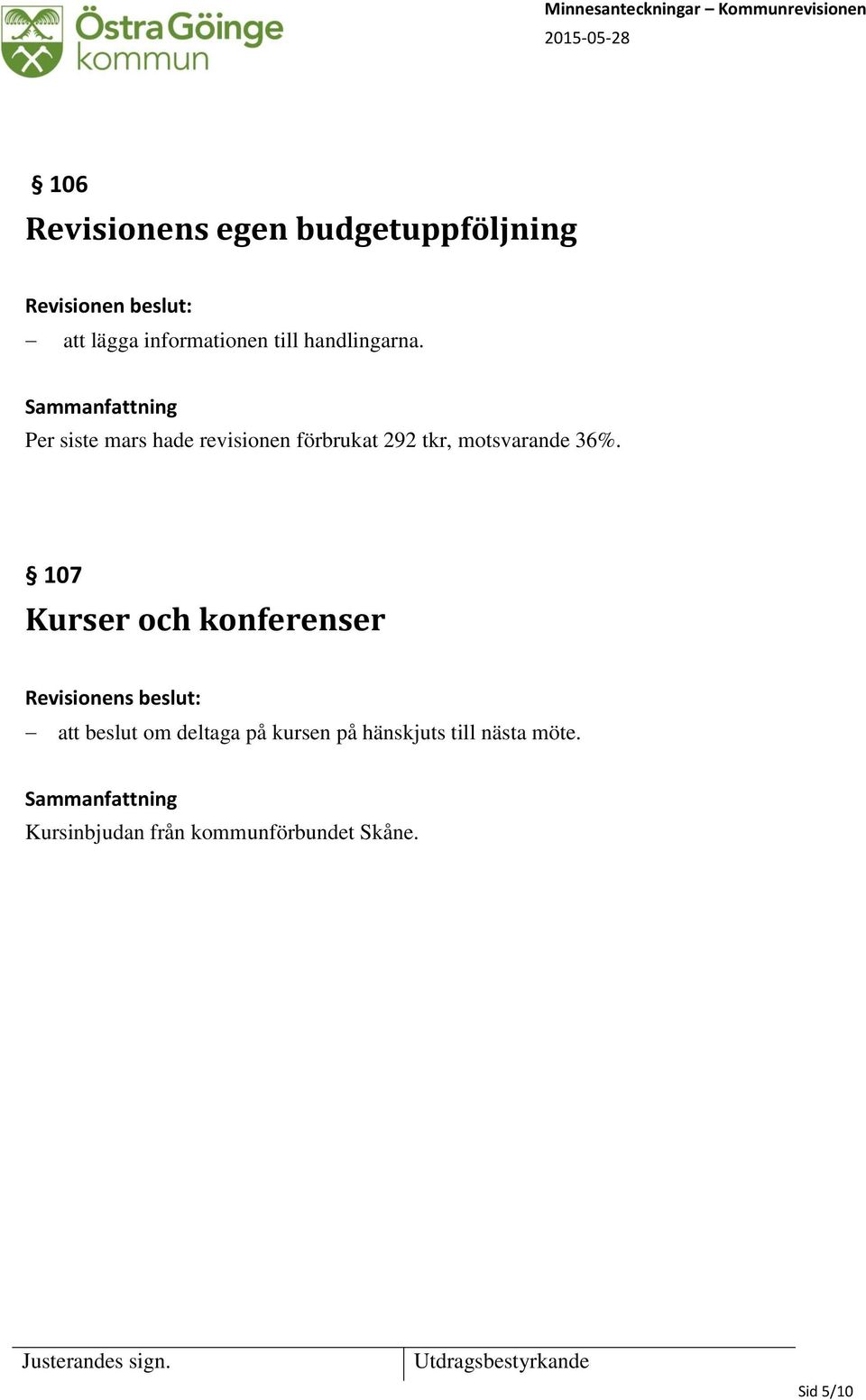 Per siste mars hade revisionen förbrukat 292 tkr, motsvarande 36%.