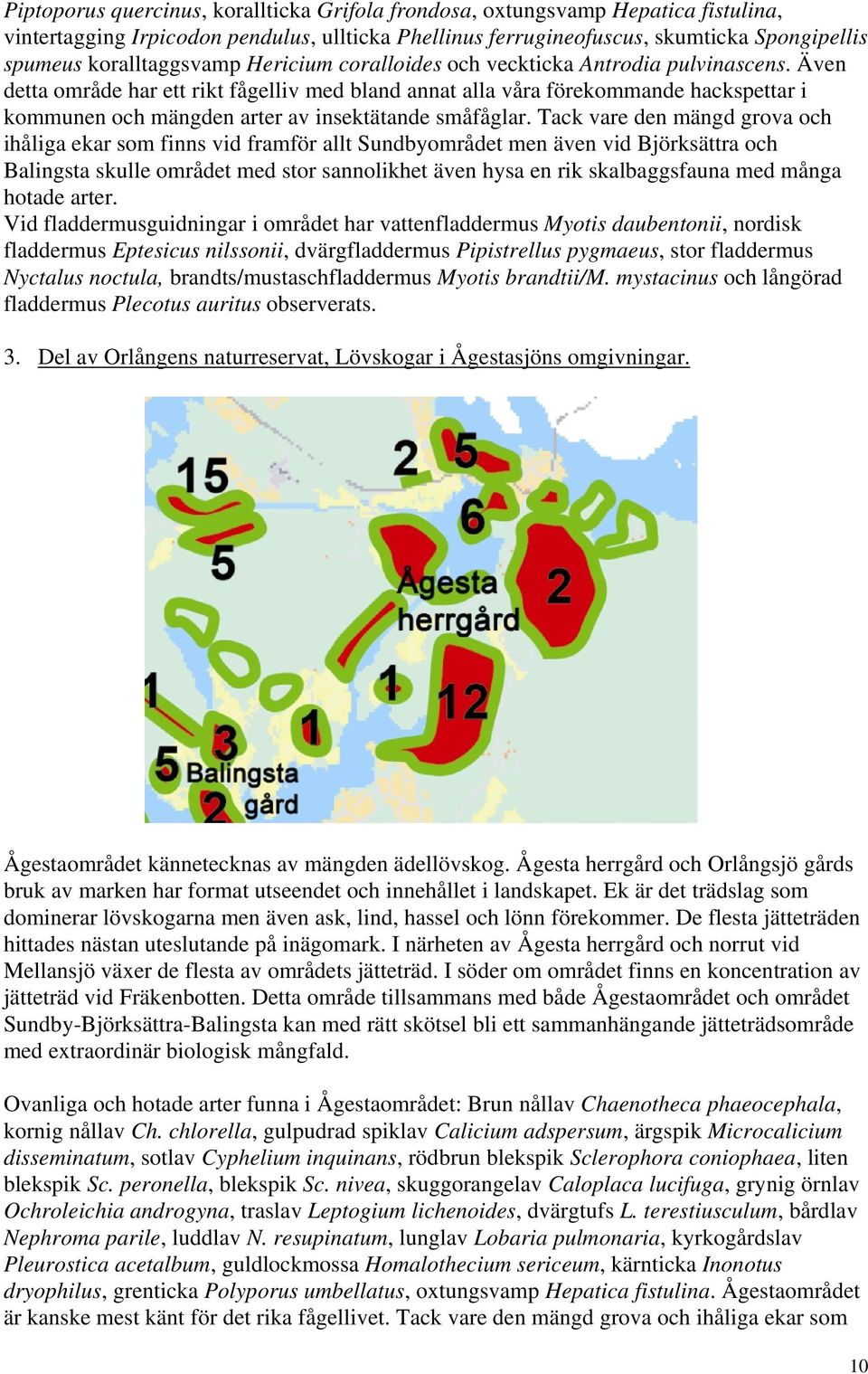 Även detta område har ett rikt fågelliv med bland annat alla våra förekommande hackspettar i kommunen och mängden arter av insektätande småfåglar.