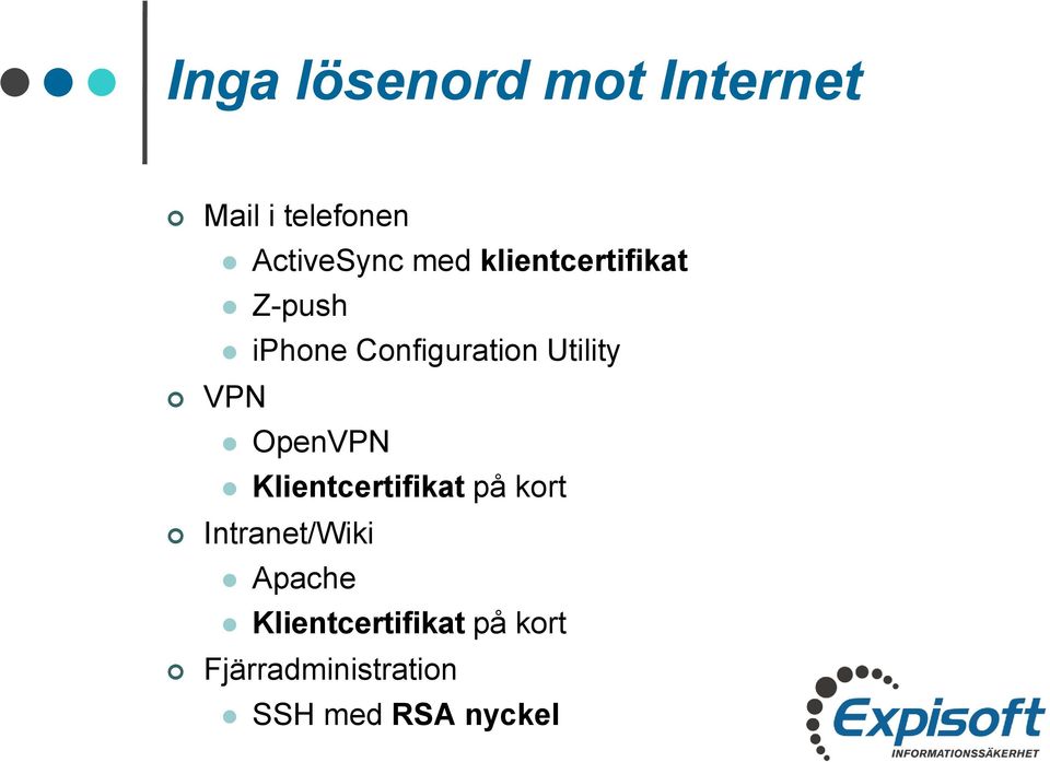 OpenVPN Klientcertifikat på kort Intranet/Wiki Apache