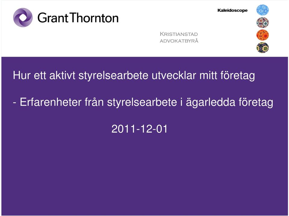 Erfarenheter från