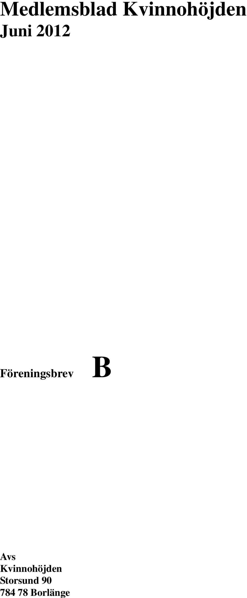 Föreningsbrev B Avs