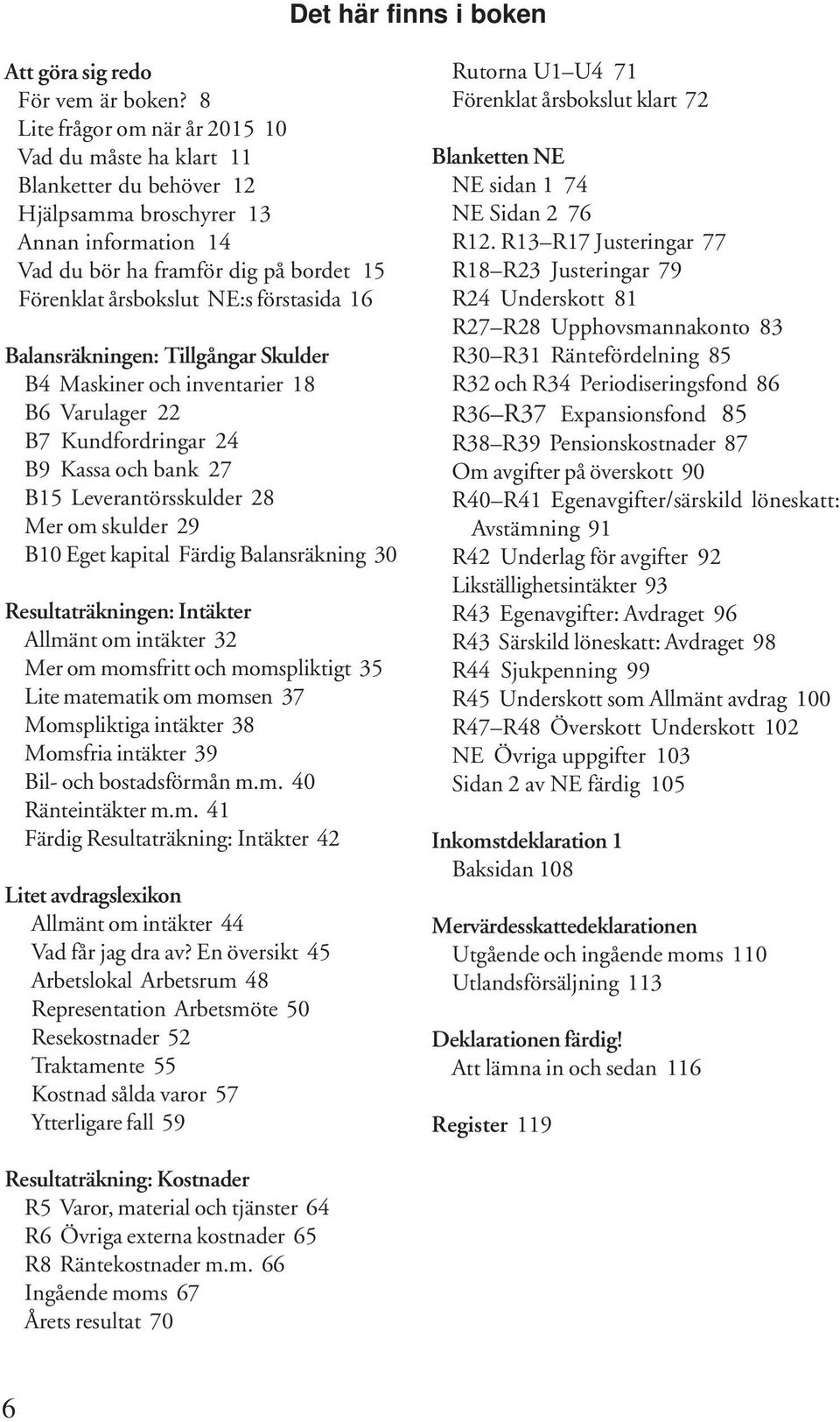 förstasida 16 Balansräkningen: Tillgångar Skulder B4 Maskiner och inventarier 18 B6 Varulager 22 B7 Kundfordringar 24 B9 Kassa och bank 27 B15 Leverantörsskulder 28 Mer om skulder 29 B10 Eget kapital