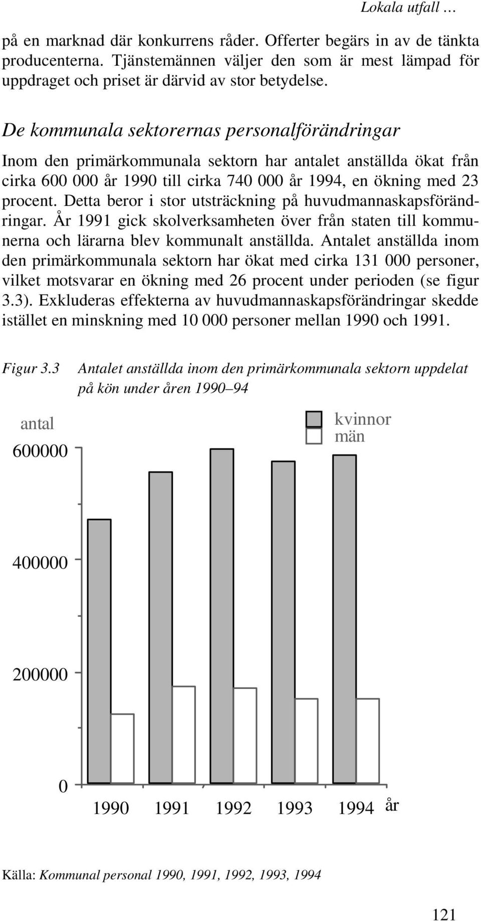 Detta beror i stor utsträckning på huvudmannaskapsförändringar. År 1991 gick skolverksamheten över från staten till kommunerna och lärarna blev kommunalt anställda.