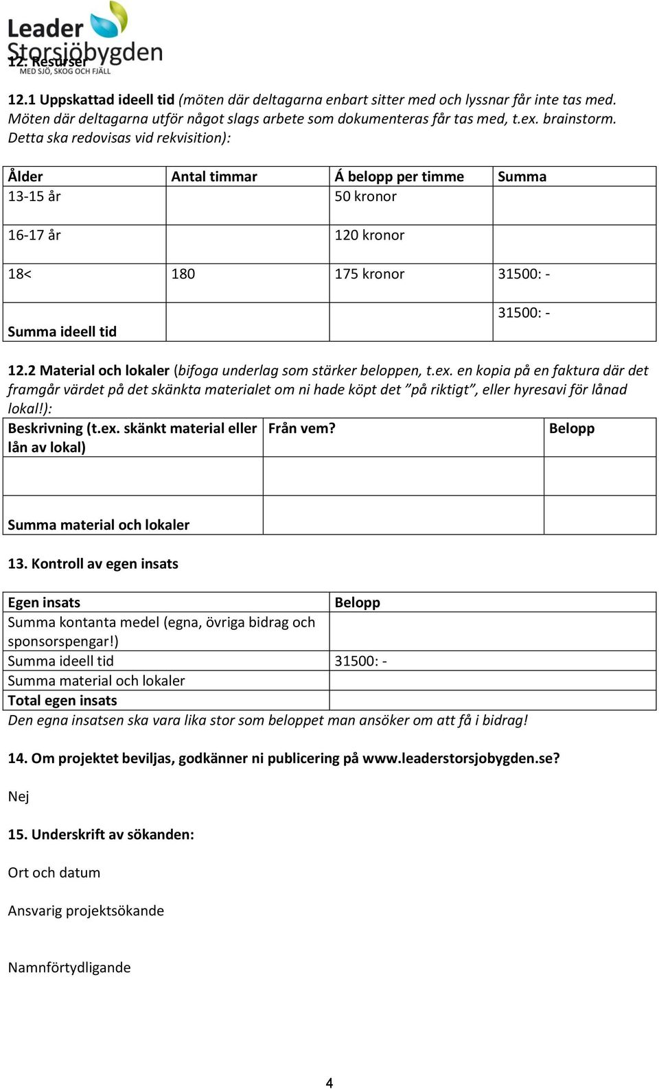 2 Material och lokaler (bifoga underlag som stärker beloppen, t.ex.