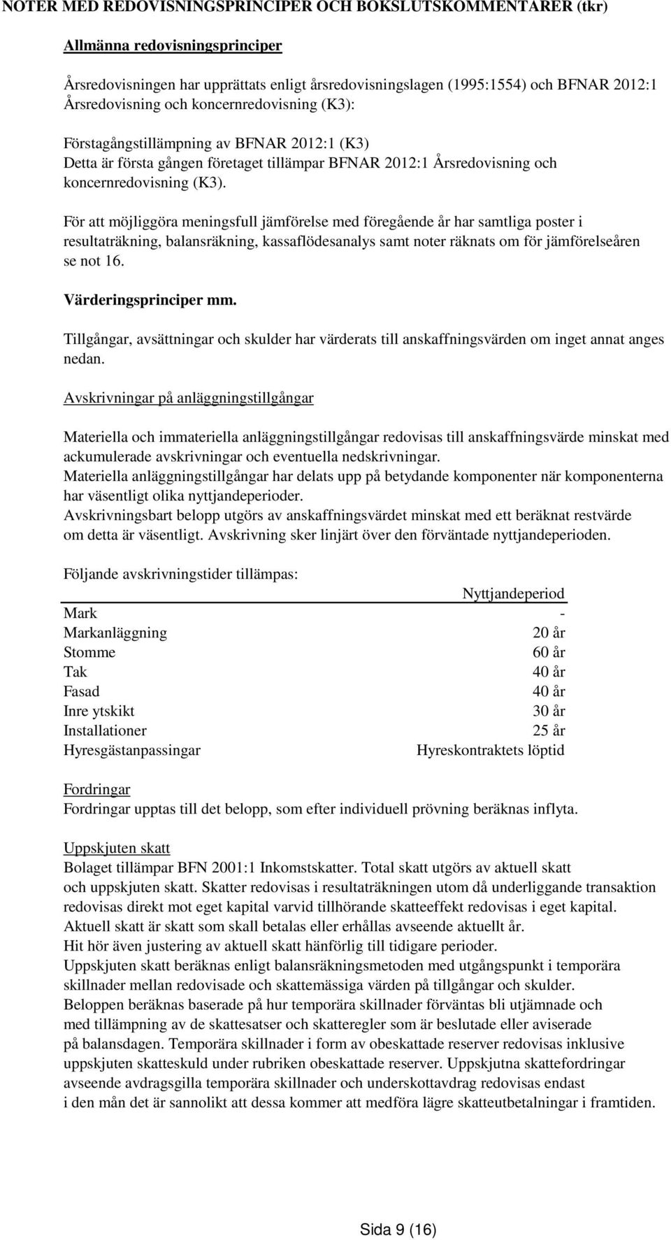 För att möjliggöra meningsfull jämförelse med föregående år har samtliga poster i resultaträkning, balansräkning, kassaflödesanalys samt noter räknats om för jämförelseåren se not 16.