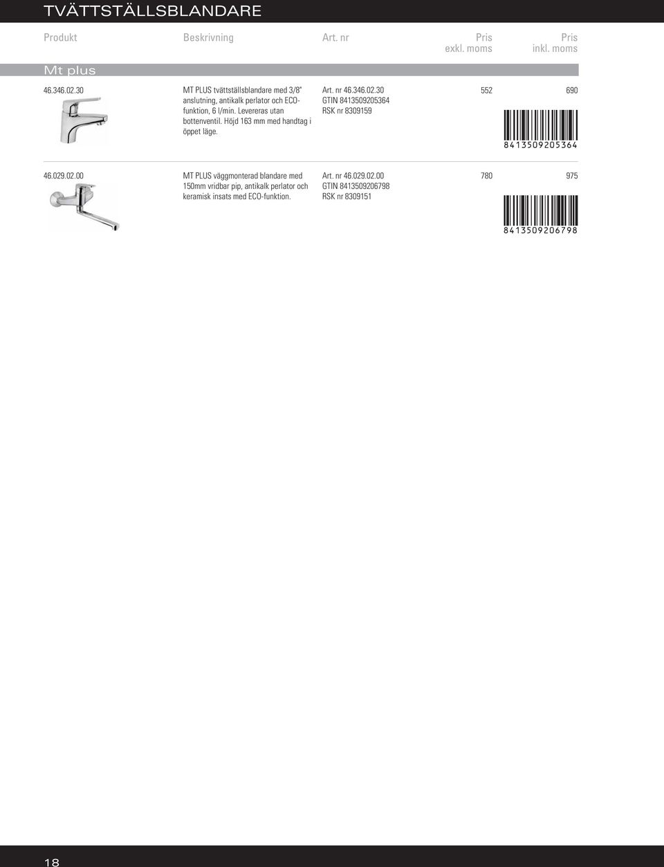 Höjd 163 mm med handtag i öppet läge. Art. nr 46.346.02.