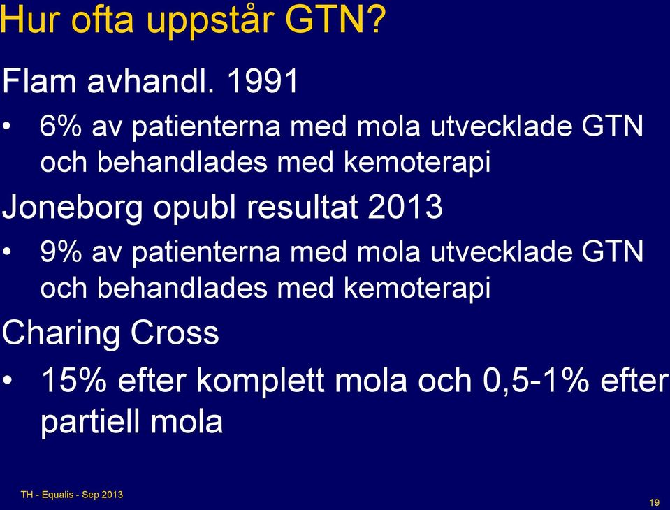 kemoterapi Joneborg opubl resultat 2013 9% av patienterna med mola
