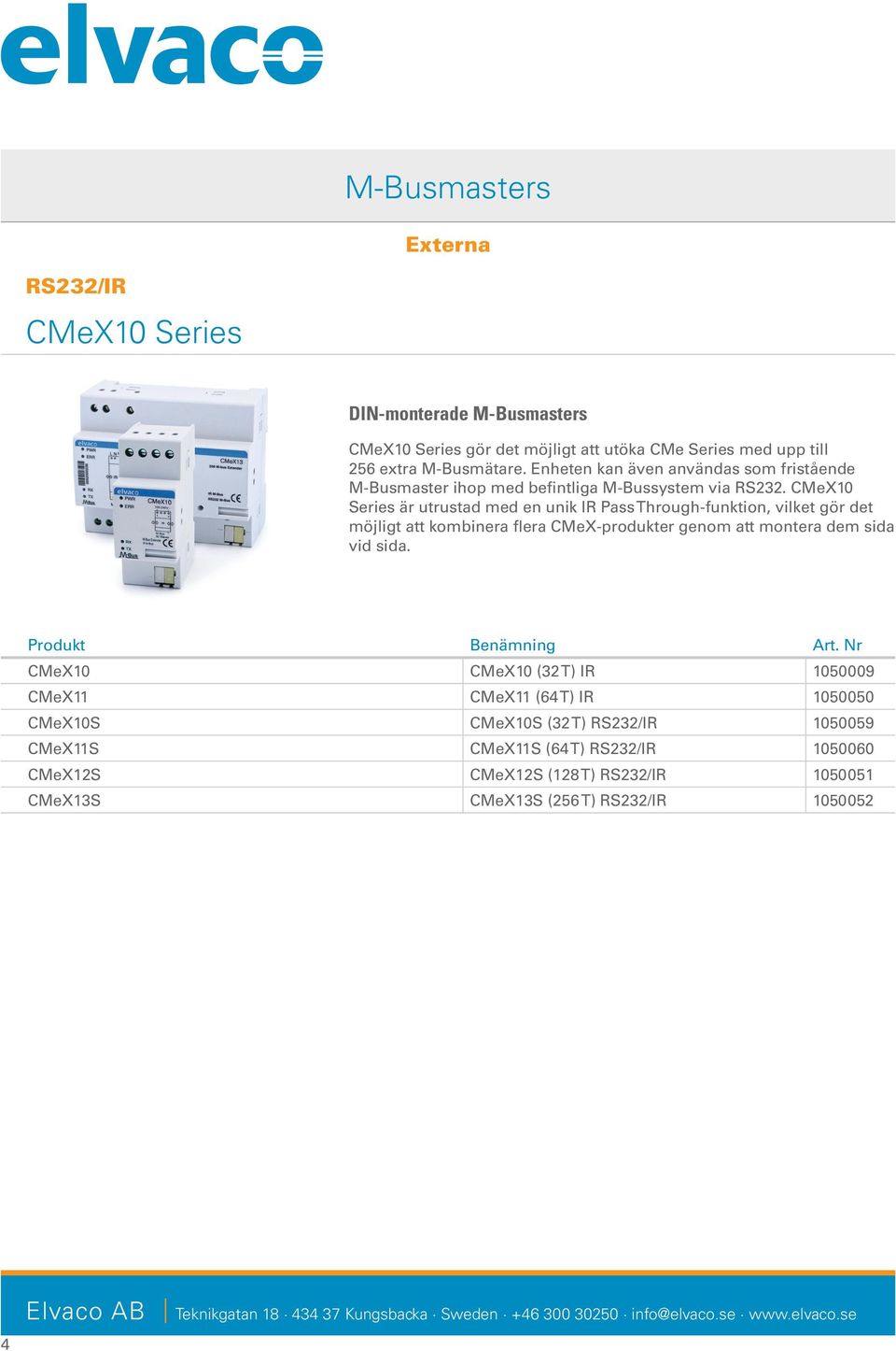 CMeX10 Series är utrustad med en unik IR Pass Through-funktion, vilket gör det möjligt att kombinera flera CMeX-produkter genom att montera dem sida vid sida.