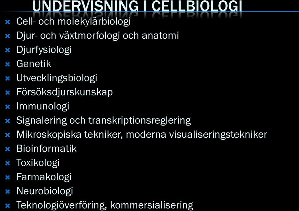 Signalering och transkriptionsreglering Mikroskopiska tekniker, moderna