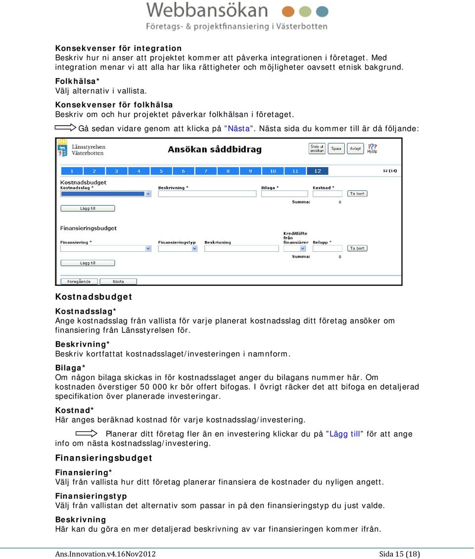 Konsekvenser för folkhälsa Beskriv om och hur projektet påverkar folkhälsan i företaget.