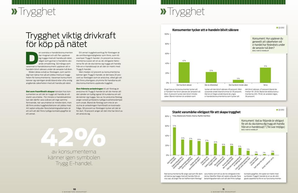 Bilden delas också av företagen, som samtidigt kan tjäna mer på att jobba med just tryggheten för konsumenterna.