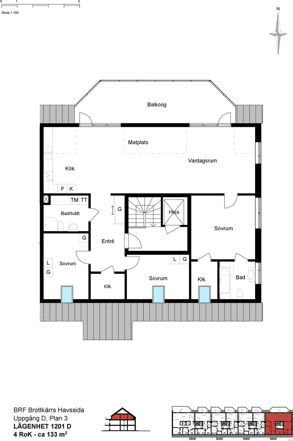 D, Plan 3 ÄEHET 1201 D 4 Ro - ca 133 m 2