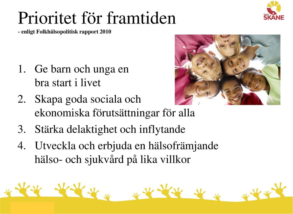 Skapa goda sociala och ekonomiska förutsättningar för alla 3.