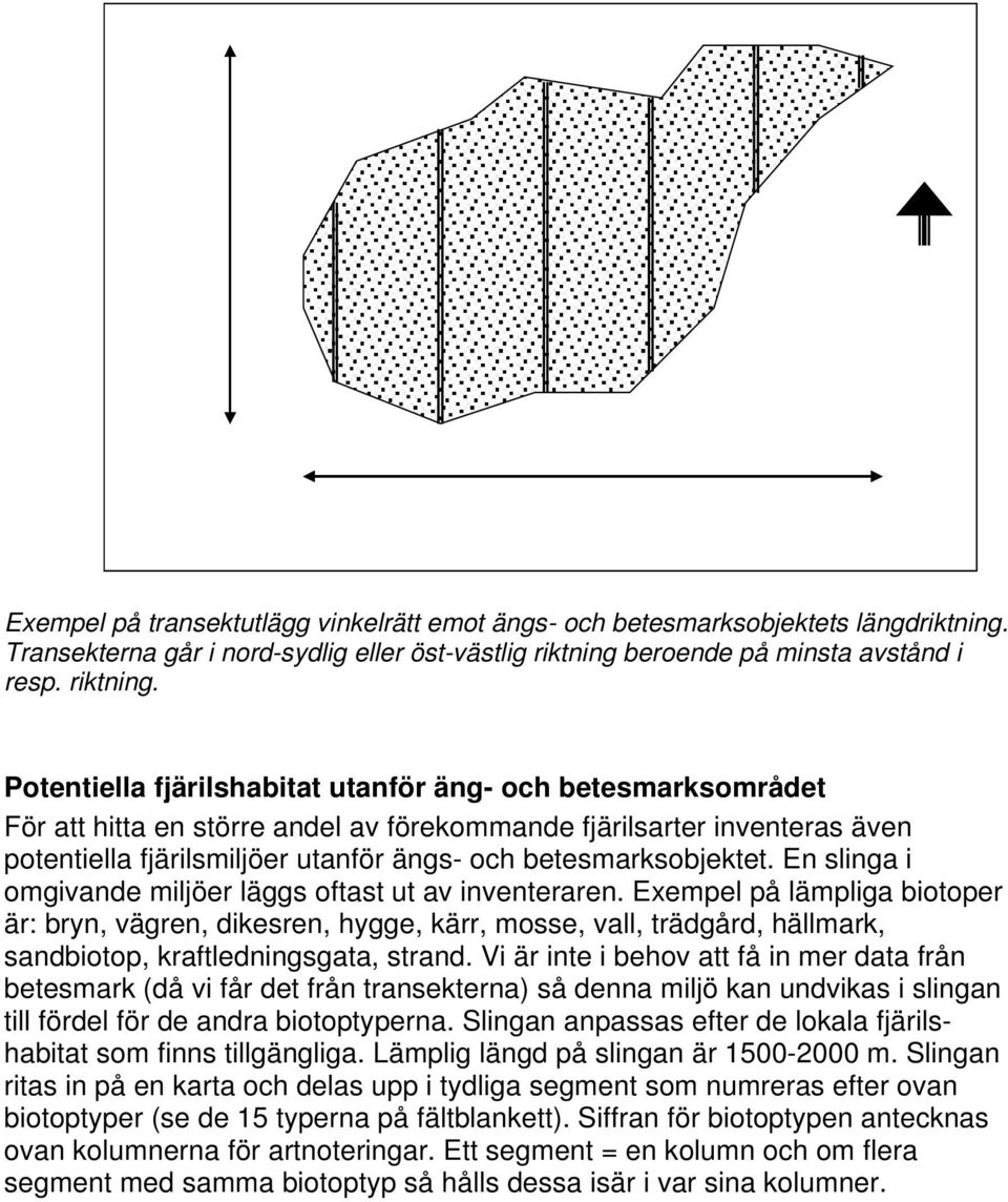 Potentiella fjärilshabitat utanför äng- och betesmarksområdet För att hitta en större andel av förekommande fjärilsarter inventeras även potentiella fjärilsmiljöer utanför ängs- och