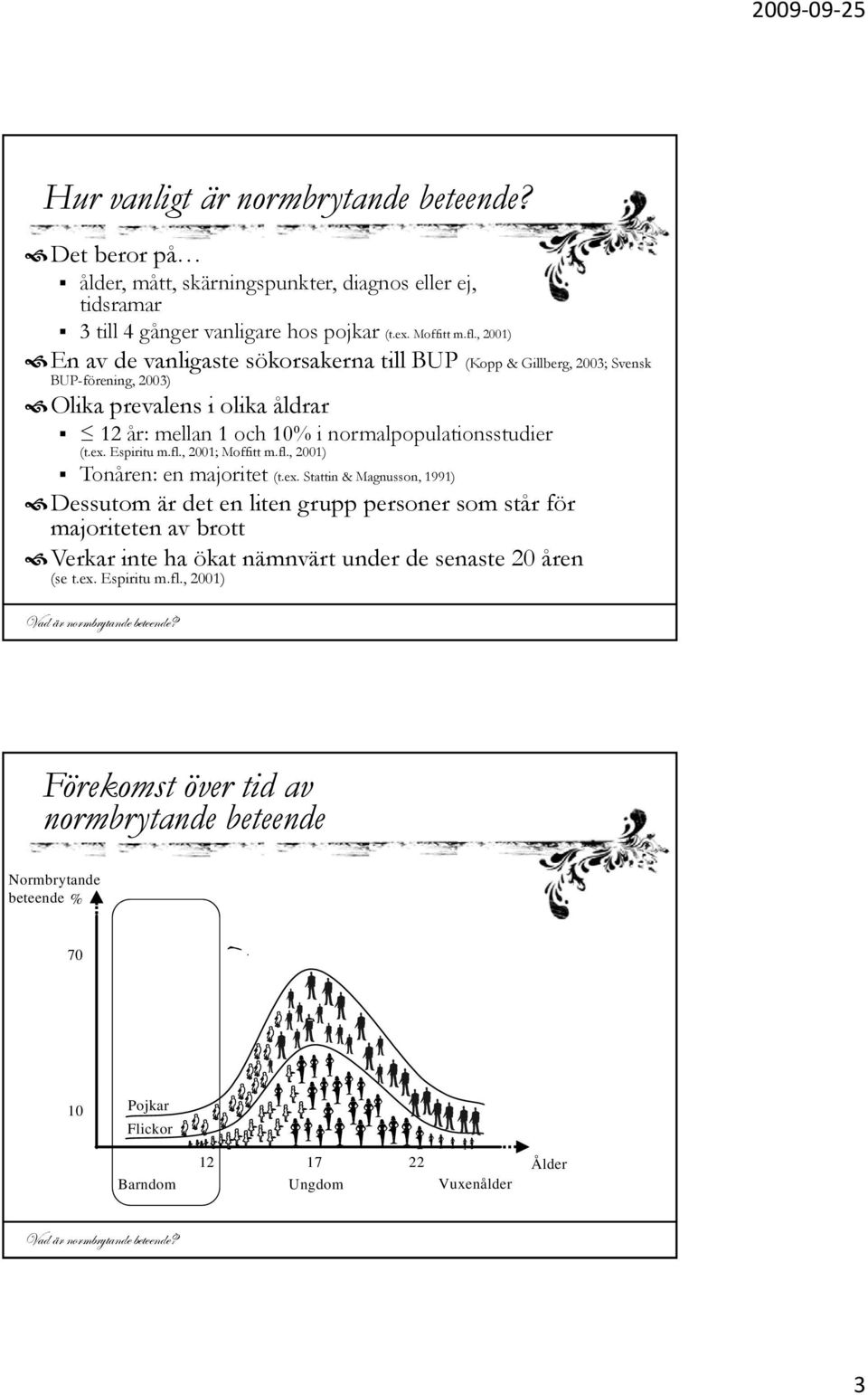 Espiritu m.fl., 2001; Moffitt m.fl., 2001) Tonåren:enmajoritet (t.ex.