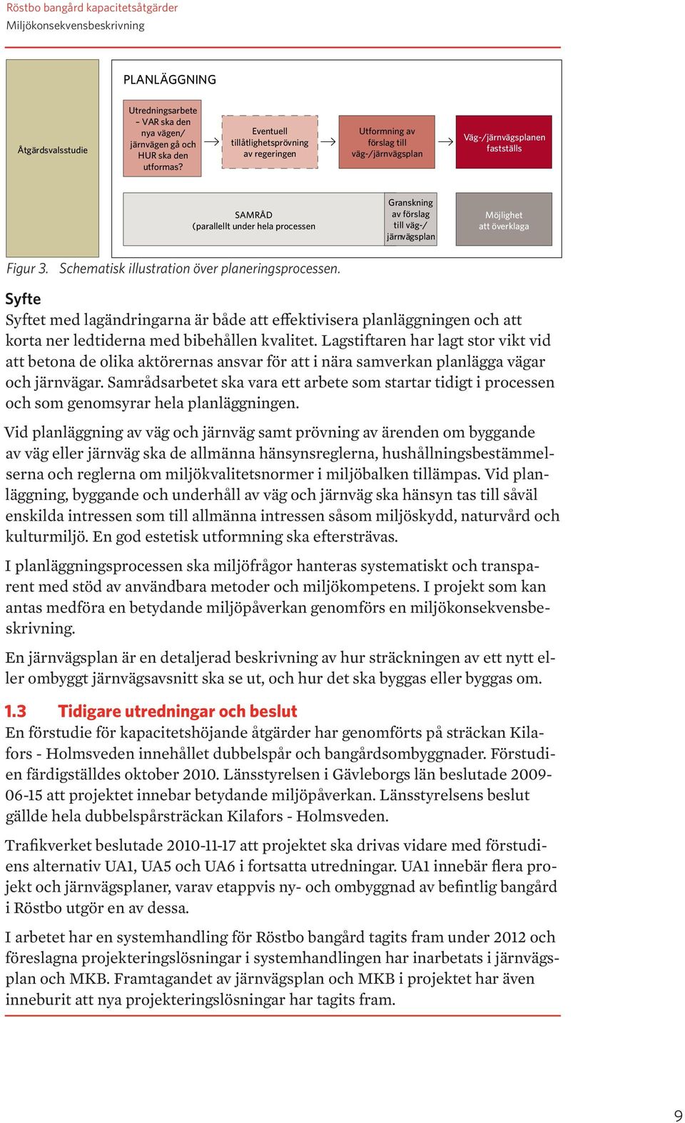 järnvägsplan Möjlighet att överklaga Figur 3. Schematisk illustration över planeringsprocessen.