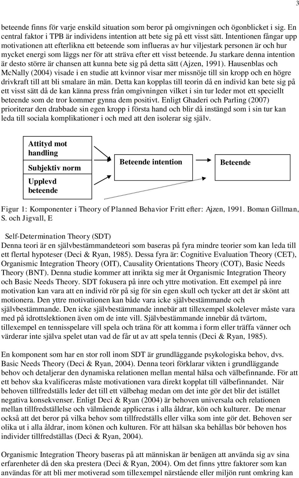 Ju starkare denna intention är desto större är chansen att kunna bete sig på detta sätt (Ajzen, 1991).