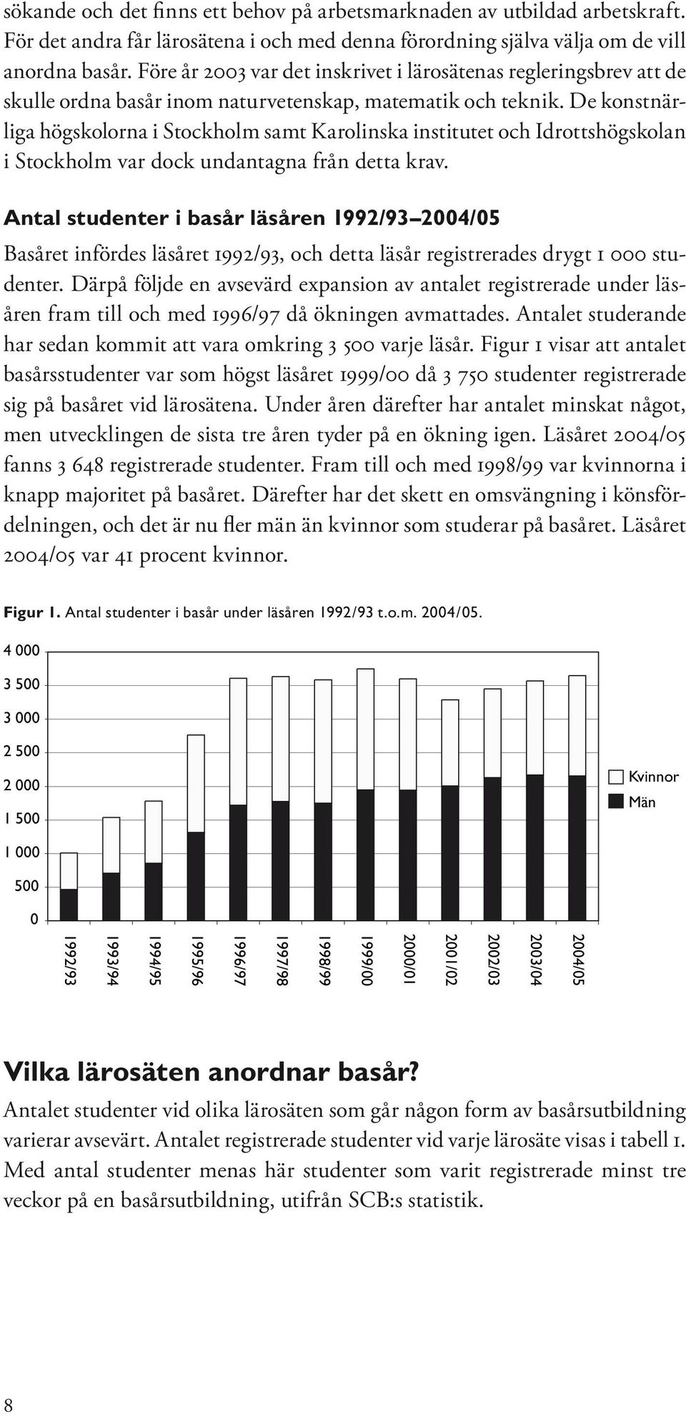 De konstnärliga högskolorna i Stockholm samt Karolinska institutet och Idrottshögskolan i Stockholm var dock undantagna från detta krav.